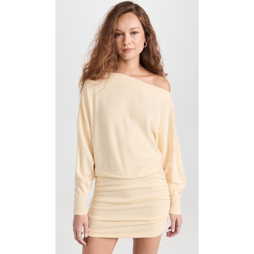 New Reformation Kyan Knit Dress in Custard Women's Size XL